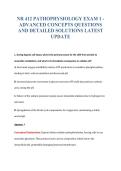 NR 412 PATHOPHYSIOLOGY EXAM 1 -&NewLine;ADVANCED CONCEPTS QUESTIONS&NewLine;AND DETAILED SOLUTIONS LATEST&NewLine;UPDATE
