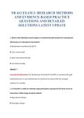 NR 412 EXAM 2&colon; RESEARCH METHODS&NewLine;AND EVIDENCE-BASED PRACTICE&NewLine;QUESTIONS AND DETAILED&NewLine;SOLUTIONS LATEST UPDATE