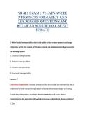 NR 412 EXAM 3 V1&colon; ADVANCED&NewLine;NURSING INFORMATICS AND&NewLine;LEADERSHIP QUESTIONS AND&NewLine;DETAILED SOLUTIONS LATEST&NewLine;UPDATE