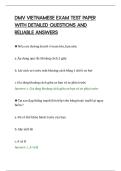 DMV VIETNAMESE EXAM TEST PAPER&NewLine;WITH DETAILED QUESTIONS AND&NewLine;RELIABLE ANSWERS&NewLine;