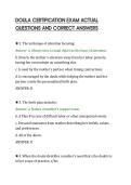 DOULA CERTIFICATION EXAM ACTUAL&NewLine;QUESTIONS AND CORRECT ANSWERS&NewLine;