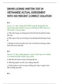 DRIVER LICENSE WRITTEN TEST IN&NewLine;VIETNAMESE ACTUAL ASSESSMENT&NewLine;WITH 100 PERCENT CORRECT SOLUTION&NewLine;