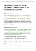 DRIVER LICENSE WRITTEN TEST IN&NewLine;VIETNAMESE COMPREHENSIVE SCRIPT&NewLine;WITH SOLVED QUESTIONS
