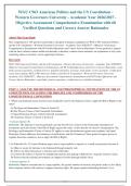 WGU C963 American Politics and the US Constitution &NewLine;Western Governors University - Academic Year 2026&sol;2027 &NewLine;Objective Assessment Comprehensive Examination with 60&NewLine;Verified Questions and Correct Answer Rationales