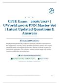 CPJE Exam &vert; 2026&sol;2027 &vert; UWorld 400 & PNN Master Set &vert; Latest Updated 985&plus; Questions & Answers