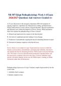 NR 507 Edapt Pathophysiology Week 1-4 Exam 2026&sol;2027 Questions And Answers Graded A&plus;