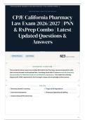 CPJE California Pharmacy Law Exam 2026&sol;2027 &vert; PNN & RxPrep Combo &vert; Latest Updated 820&plus; Questions & Answers
