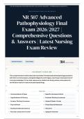 NR 507 Advanced Pathophysiology Final Exam 2026&sol;2027 &vert; Comprehensive Questions & Answers &vert; Latest Nursing Exam Review