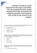 Complete Test Bank for Health Assessment in Nursing by Janet Weber