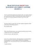 NR 667 EXIT EXAM 2026&sol;2027 FALL QUESTIONS AND CORRECT ANSWERS GRADED A&plus;