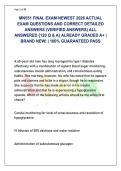 Purdue Global MN551 Advanced Pathophysiology Final Exam Matrix &lpar;Latest 2026&rpar; &vert; 120 Unique Q&As & Clinical Rationales