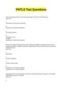 PHTLS Test Questions Answered set