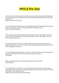 PHTLS Pre Test Question Answers