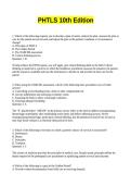 PHTLS 10th Edition Answered set