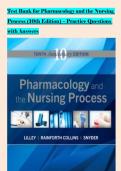 Test Bank for Pharmacology and the Nursing &NewLine;Process &lpar;10th Edition&rpar; &ndash; Practice Questions &NewLine;with Answers