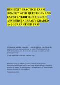 HESI EXIT PRACTICE EXAM &NewLine;2026&sol;2027 WITH QUESTIONS AND &NewLine;EXPERT-VERIFIED CORRECT &NewLine;ANSWERS &vert; ALREADY GRADED &NewLine;A&plus; &vert; GUARANTEED PASS