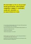 PN EXIT HESI ACTUAL EXAM 2027 &NewLine;WITH QUESTIONS AND EXPERT&NewLine;VERIFIED CORRECT ANSWERS &vert; &NewLine;ALREADY GRADED A&plus; &vert; &NewLine;GUARANTEED SUCCESS
