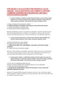 PMP PROJECT MANAGEMENT PROFESSIONAL EXAM &NewLine;2026&sol;2027 &ndash; EXAM QUESTIONS AND CORRECT ANSWERS &NewLine;&lpar;VERIFIED ANSWERS&rpar; PLUS RATIONALE &vert; 2027 Q&A &vert; &NewLine;INSTANT DOWNLOAD PDF