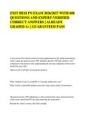 EXIT HESI PN EXAM 2026&sol;2027 WITH 600 &NewLine;QUESTIONS AND EXPERT-VERIFIED &NewLine;CORRECT ANSWERS &vert; ALREADY &NewLine;GRADED A&plus; &vert; GUARANTEED PASS 