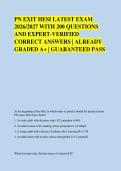 PN EXIT HESI LATEST EXAM &NewLine;2026&sol;2027 WITH 200 QUESTIONS &NewLine;AND EXPERT-VERIFIED &NewLine;CORRECT ANSWERS &vert; ALREADY &NewLine;GRADED A&plus; &vert; GUARANTEED PASS