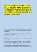 HESI FUNDAMENTALS PRACTICE &NewLine;EXAM 2026&sol;2027 WITH QUESTIONS &NewLine;AND EXPERT-VERIFIED CORRECT &NewLine;ANSWERS &vert; ALREADY GRADED A&plus; &vert; &NewLine;GUARANTEED PASS 