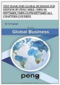 Test Bank for For Global Business &lpar;5th Edition&rpar; by Peng Mike - Graded A&plus; Comprehensive Exam Prep