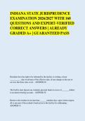 INDIANA STATE JURISPRUDENCE &NewLine;EXAMINATION 2026&sol;2027 WITH 160 &NewLine;QUESTIONS AND EXPERT-VERIFIED &NewLine;CORRECT ANSWERS &vert; ALREADY &NewLine;GRADED A&plus; &vert; GUARANTEED PASS 