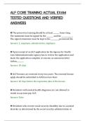 ALF CORE TRAINING ACTUAL EXAM&NewLine;TESTED QUESTIONS AND VERIFIED&NewLine;ANSWERS&NewLine;