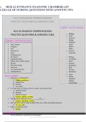 HESI A2 Entrance Exam Questions & Answers &vert; Nursing Entrance Exam Prep &vert; 2026&sol;2027 Latest Update &vert; Verified Questions & Answers