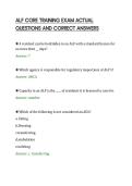 ALF CORE TRAINING EXAM ACTUAL&NewLine;QUESTIONS AND CORRECT ANSWERS&NewLine;
