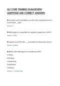 ALF CORE TRAINING EXAM REVIEW&NewLine;QUESTIONS AND CORRECT ANSWERS&NewLine;