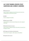 ALF CORE TRAINING UPDATED STUDY&NewLine;QUESTIONS AND CORRECT ANSWERS