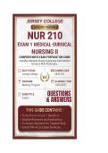 NUR 210 Exam 1 Medical-Surgical Nursing II Questions And Answers 2026&sol;2027 Jersey College