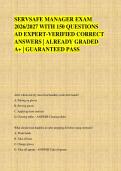 SERVSAFE MANAGER EXAM &NewLine;2026&sol;2027 WITH 150 QUESTIONS &NewLine;AD EXPERT-VERIFIED CORRECT &NewLine;ANSWERS &vert; ALREADY GRADED &NewLine;A&plus; &vert; GUARANTEED PASS
