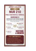 NUR 210 Final Exam Medical-Surgical Nursing II Questions And Answers 2026&sol;2027 Jersey College