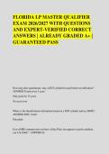 FLORIDA LP MASTER QUALIFIER &NewLine;EXAM 2026&sol;2027 WITH QUESTIONS &NewLine;AND EXPERT-VERIFIED CORRECT &NewLine;ANSWERS &vert; ALREADY GRADED A&plus; &vert; &NewLine;GUARANTEED PASS
