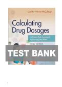 TEST BANK FOR Calculating Drug Dosages&colon; A Patient-Safe Approach to Nursing and Math Third Edition by Sandra Luz Martinez de Castillo &comma; Maryanne Werner-McCullough&period;ISBN&colon;978-1719649780 COMPLETE GUIDE ALL CHAPTERS COVERED 100&percnt; VERIFIED A&plus; GRADE ASSURED&excl;&excl;&excl;&excl;&excl;