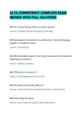 ALTA COMPETENCY COMPLETE EXAM&NewLine;REVIEW WITH FULL SOLUTIONS&NewLine;