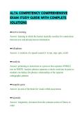 ALTA COMPETENCY COMPREHENSIVE&NewLine;EXAM STUDY GUIDE WITH COMPLETE&NewLine;SOLUTIONS