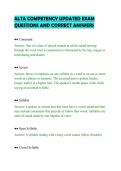 ALTA COMPETENCY UPDATED EXAM&NewLine;QUESTIONS AND CORRECT ANSWERS&NewLine;