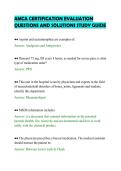 AMCA CERTIFICATION EVALUATION&NewLine;QUESTIONS AND SOLUTIONS STUDY GUIDE