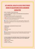 ATI MENTAL HEALTH B 2019 PROCTORED &NewLine;EXAM 70 QUESTIONS WITH ANSWERS &NewLine;HIGHLITED 