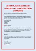 ATI MENTAL HEALTH EXAM 1 2019 &NewLine;PROCTORED - ATI REVISION QUESTIONS &NewLine;and ANSWERS
