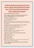 ATI Mental Health Proctored Exam &lpar;31 Latest &NewLine;Versions&comma; 2022&rpar; &sol; Mental Health ATI Proctored &NewLine;Exam &sol; ATI Proctored Mental Health Exam &NewLine;&vert;Real &plus; Practice Exam&comma; Q and A