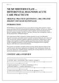NR 569 MIDTERM EXAM &mdash; DIFFERENTIAL DIAGNOSIS ACUTE CARE PRACTICUM &NewLine;ORIGINAL PRACTICE QUESTIONS 1&ndash;100 &vert; UPDATED &NewLine;2026&sol;2027 &vert; DETAILED RATIONALES &NewLine;