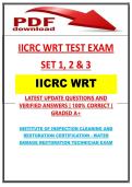 IICRC WRT TEST EXAM SET 1&comma; 2 & 3  LATEST UPDATE QUESTIONS AND VERIFIED ANSWERS &vert; 100&percnt; CORRECT &vert; GRADED A&plus;&NewLine; &NewLine;