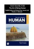 Test bank for The Art of Being Human&colon; The Humanities as a Technique for Living by  Richard Janaro and Thelma Altshuler&period; Multiple Questions with Answers