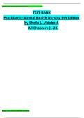 Test Bank for Psychiatric-Mental Health Nursing 9th Edition by Sheila L&period; Videbeck &vert; Chapters 1&ndash;24
