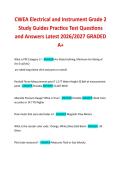 CWEA Electrical and Instrument Grade 2 Study Guides Practice Test Questions and Answers Latest 2026&sol;2027 GRADED A&plus;