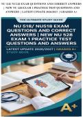 NU 518&sol; NU518 EXAM QUESTIONS AND CORRECT ANSWERS&NewLine;&vert; NEW NU 528 EXAM 1 PRACTICE TEST QUESTIONS AND&NewLine;ANSWERS &vert; LATEST UPDATE 2026&sol;2027 &vert; GRADED A&plus;